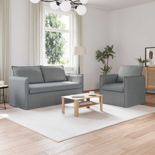 VidaXL Kanapé Szett 2 pcs Világosszürke 156 x 82 x 85 cm Szövet