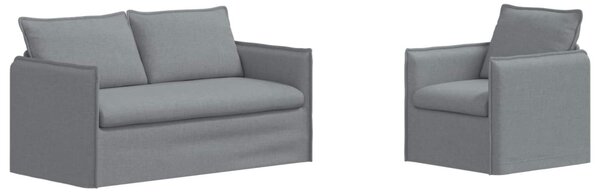 VidaXL Kanapé Szett 2 pcs Világosszürke 156 x 82 x 85 cm Szövet