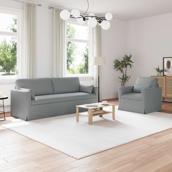 VidaXL Kanapé Szett 2 pcs Világosszürke 198 x 78 x 80 cm szövet