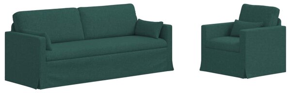 VidaXL Kanapé Szett 2 pcs Sötétzöld 198 x 78 x 80 cm szövet