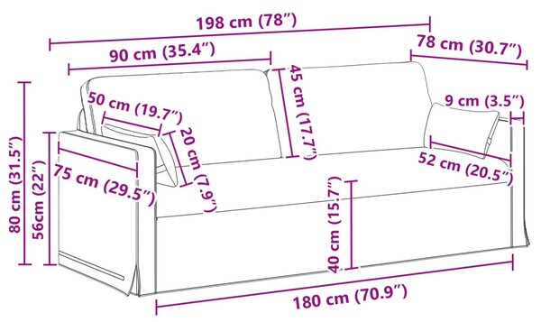 VidaXL Kanapé Szett 2 pcs Sötétzöld 198 x 78 x 80 cm szövet