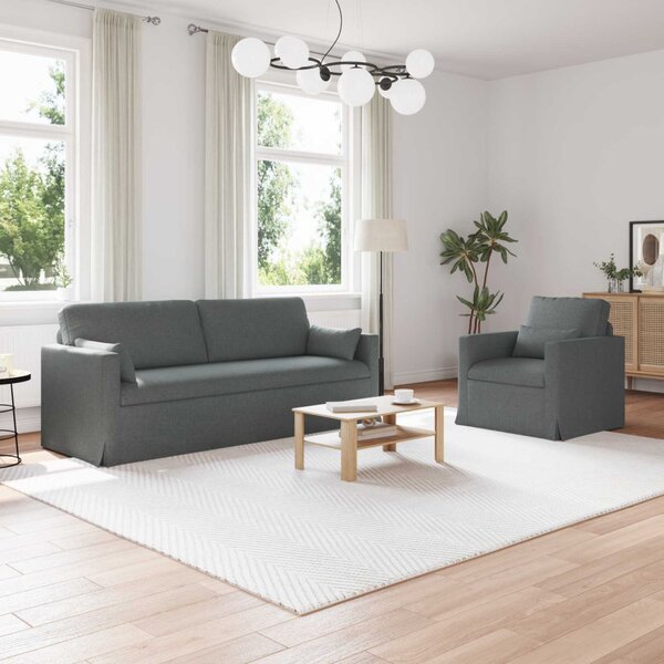 VidaXL Kanapé Szett 2 pcs Sötétszürke 198 x 78 x 80 cm szövet