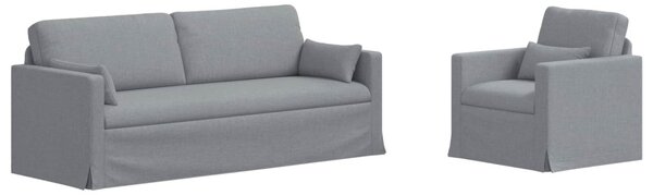 VidaXL Kanapé Szett 2 pcs Világosszürke 198 x 78 x 80 cm szövet