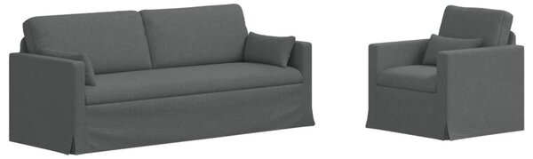 VidaXL Kanapé Szett 2 pcs Sötétszürke 198 x 78 x 80 cm szövet