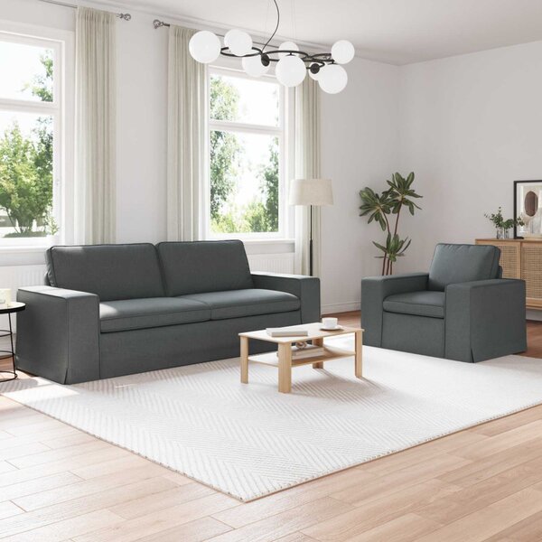 VidaXL Kanapé Szett 2 pcs Sötétszürke 222 x 80 x 82 cm szövet