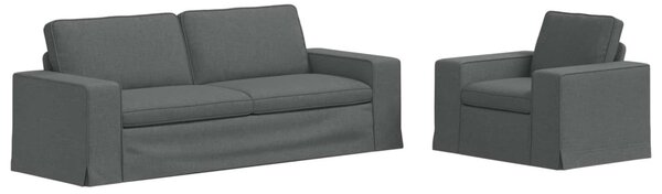 VidaXL Kanapé Szett 2 pcs Sötétszürke 222 x 80 x 82 cm szövet