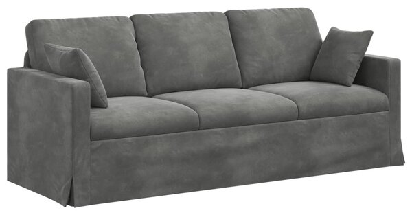 VidaXL Kanapé Szett 2 pcs Sötétszürke 198 x 78 x 80 cm Bársony