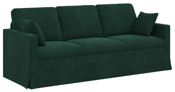 VidaXL Kanapé Sötétzöld 198 x 78 x 80 cm Bársony