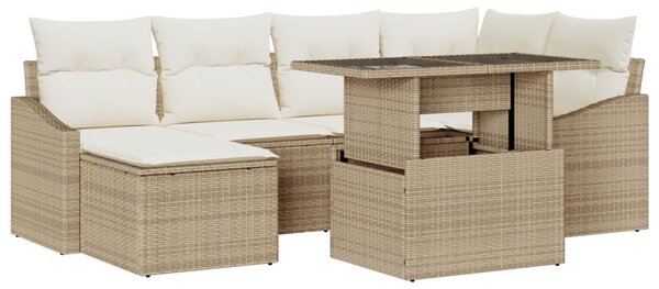 Kerti Kanapé Szett párnával tárolóval 7 pcs Beige és krém