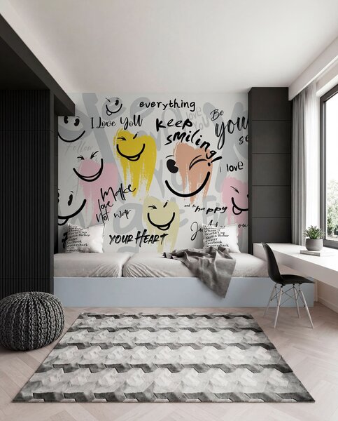 Fotótapéta Emotikonok és feliratok, Fotótapéta tini szoba, w04174 : Uwalls.hu