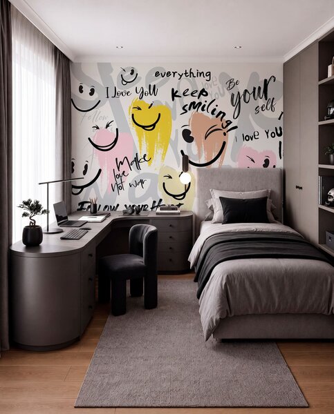 Fotótapéta Emotikonok és feliratok, Fotótapéta tini szoba, w04174 : Uwalls.hu