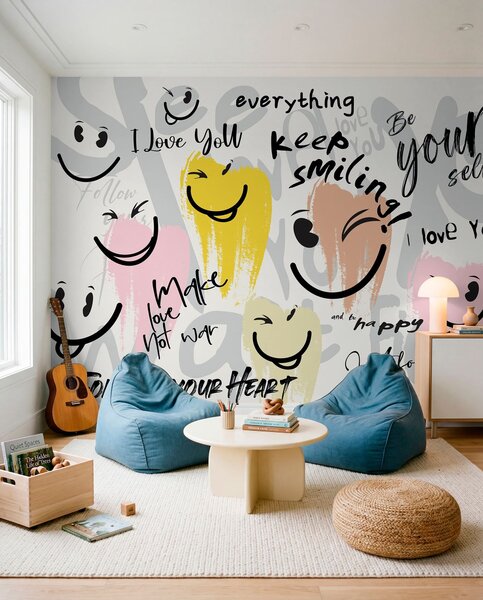 Fotótapéta Emotikonok és feliratok, Fotótapéta tini szoba, w04174 : Uwalls.hu