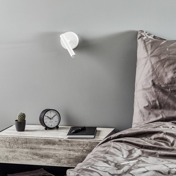 SIGMA Sopel fali világítás, magasság 15 cm, fehér, dimmelhető, Fehér / opál, Nappali / Étkező, fém, Modern