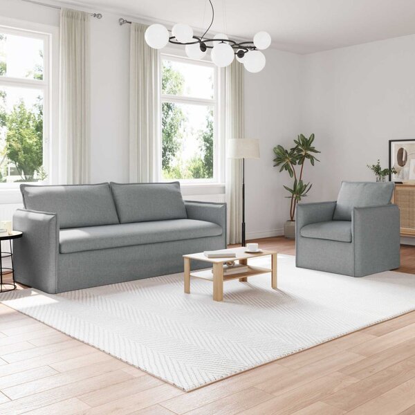 VidaXL Kanapé Szett 2 pcs Világosszürke 196 x 82 x 85 cm Szövet