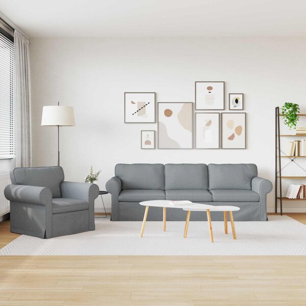 VidaXL Kanapé Szett 2 pcs Világosszürke 245 x 82 x 80 cm szövet