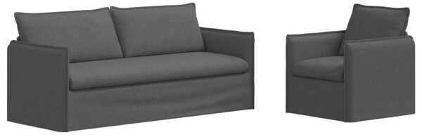 VidaXL Kanapé Szett 2 pcs Sötétszürke 196 x 82 x 85 cm Szövet