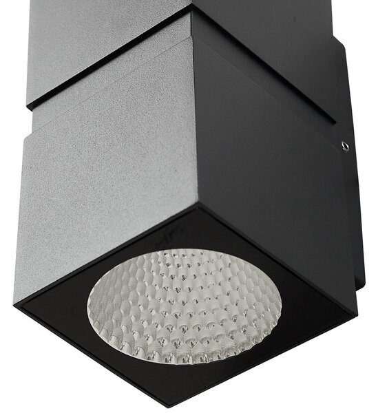 Lucande Sötétszürke LED kültéri fali lámpa Gabriela, 2-lámpás., Alu / szürke / cink, Alumínium, Modern