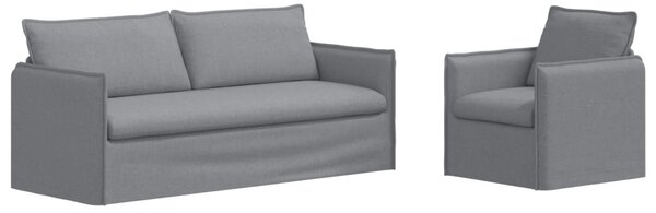VidaXL Kanapé Szett 2 pcs Világosszürke 196 x 82 x 85 cm Szövet