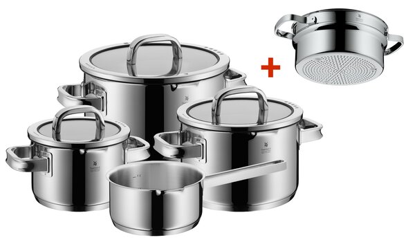 WMF Edénykészlet nyeles lábassal és páralóval 5 db Function 4 Edition BLACK