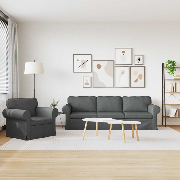 VidaXL Kanapé Szett 2 pcs Sötétszürke 245 x 82 x 80 cm szövet