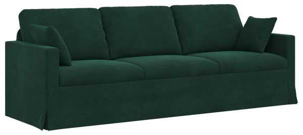 VidaXL Kanapé Szett 2 pcs Sötétzöld 228 x 78 x 80 cm Bársony