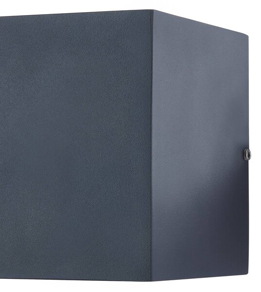 Lucande LED kültéri fali világítás Merjem, 10 cm, fel/le, IP54, Alu / szürke / cink, Alumínium, Modern