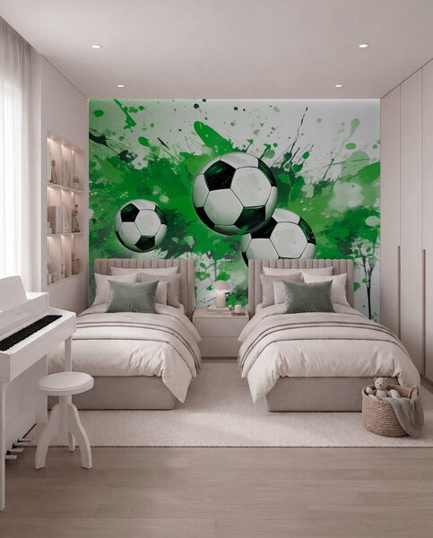 Fotótapéta Focilabdák, Fotótapéta tini szoba, Fotótapéta tini szoba futball, w04373v1 : Uwalls.hu