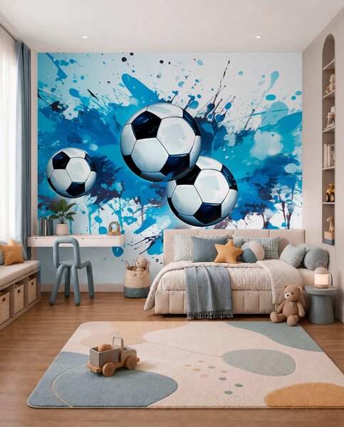 Fotótapéta Focilabdák, Fotótapéta tini szoba, Fotótapéta tini szoba futball, w04373 : Uwalls.hu