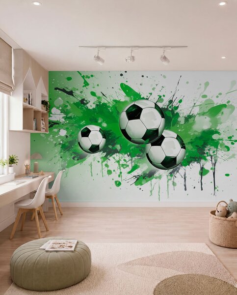 Fotótapéta Focilabdák, Fotótapéta tini szoba, Fotótapéta tini szoba futball, w04373v1 : Uwalls.hu