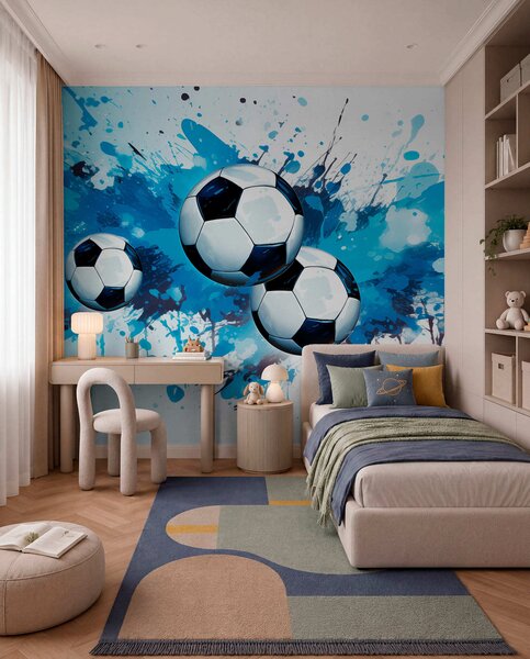 Fotótapéta Focilabdák, Fotótapéta tini szoba, Fotótapéta tini szoba futball, w04373 : Uwalls.hu