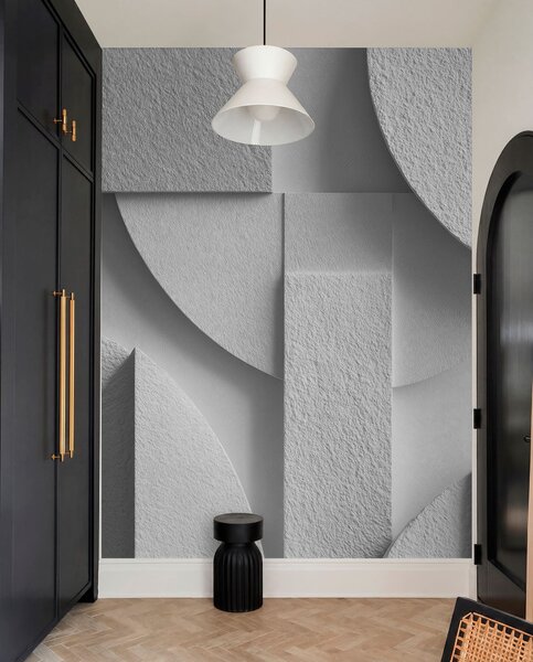 Fotótapéta Absztrakt kompozíció fehér háromdimenziós geometriai formákkal, Fotótapéta geometria, w04395v1 : Uwalls.hu