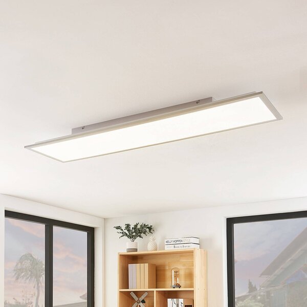 Lindby LED panel Stenley, CCT, 120 cm x 30 cm, dimmelhető, dimmelhető, Fehér / opál, Konyha, Műanyag, Modern