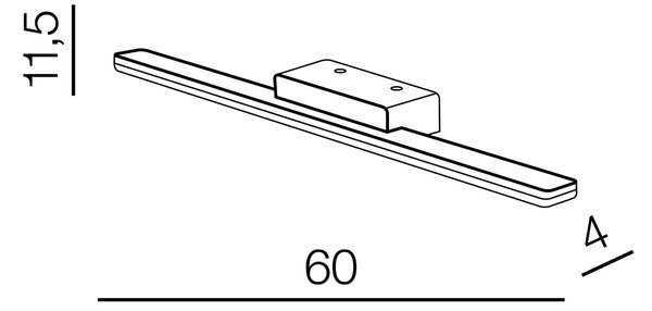 LED fali lámpa Epsilon 60 3000K fekete