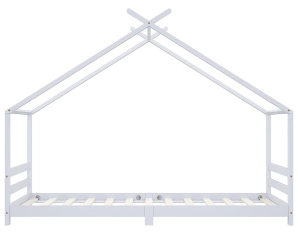 Fehér tömör fenyőfa gyerekágy-keret 90 x 200 cm
