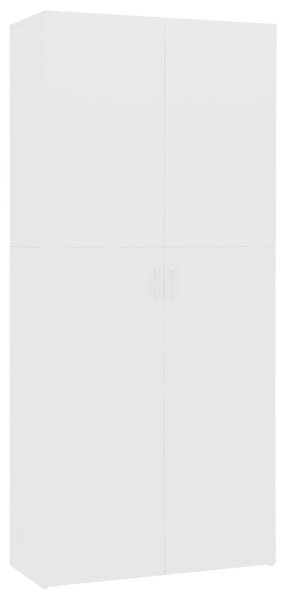 Fehér szerelt fa cipőszekrény 80 x 35,5 x 180 cm
