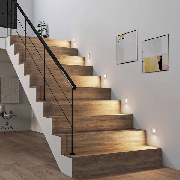 Arcchio LED-es süllyesztett lámpa Vexi, 7,8 cm x cm, fehér, CCT, dimmelhető, Fehér / opál, Folyosó, Alumínium, Modern