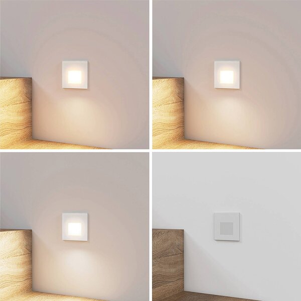 Arcchio LED-es süllyesztett lámpa Vexi, 7,8 cm x cm, fehér, CCT, dimmelhető, Fehér / opál, Folyosó, Alumínium, Modern