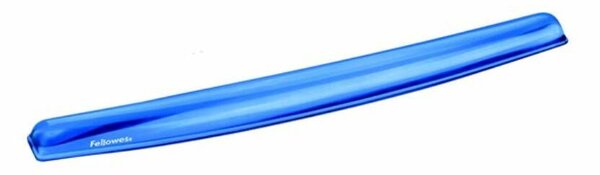 Csuklótámasz billentyűzethez, géltöltésű, FELLOWES Crystal™ Gel, kék (IFW91137)