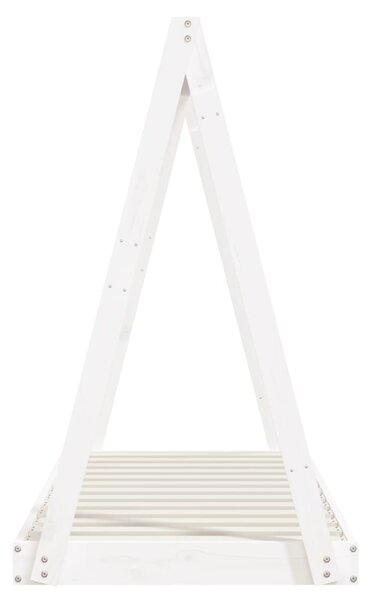 Fehér tömör fenyőfa gyerekágykeret 70 x 140 cm
