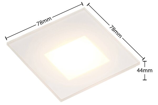 Arcchio LED-es süllyesztett lámpa Vexi, 7,8 cm x cm, fehér, CCT, dimmelhető, Fehér / opál, Folyosó, Alumínium, Modern