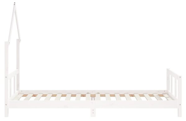 Fehér tömör fenyőfa gyerekágykeret 90 x 200 cm