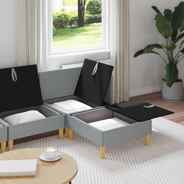 Nappali bútor szett párnával 4 pcs Világosszürke Szövet