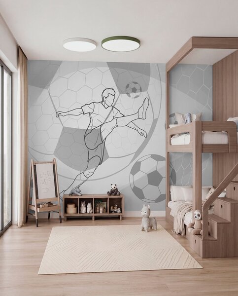 Fotótapéta Futballista és labdák, Fotótapéta tini szoba, Fotótapéta tini szoba futball, w04601v1 : Uwalls.hu