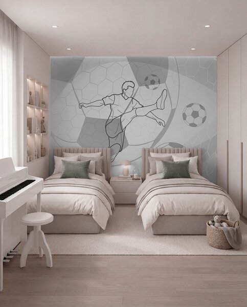 Fotótapéta Futballista és labdák, Fotótapéta tini szoba, Fotótapéta tini szoba futball, w04601v1 : Uwalls.hu