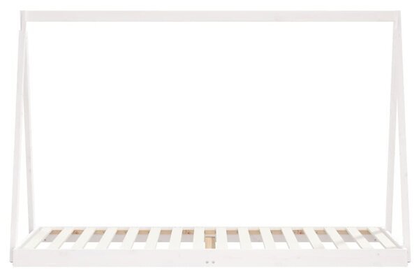 Fehér tömör fenyőfa gyerekágykeret 80 x 200 cm