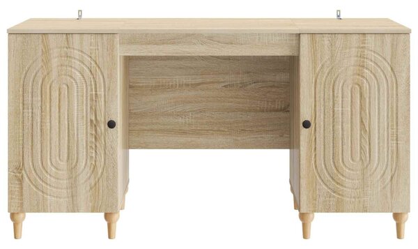 Asztal polcokkal tárolóval Sonoma 142,5 x 50 x 75 cm Szerelt Fa