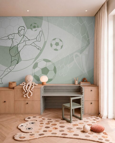 Fotótapéta Futballista és labdák, Fotótapéta tini szoba, Fotótapéta tini szoba futball, w04601v2 : Uwalls.hu