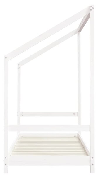 Fehér tömör fenyőfa gyerekágykeret 80 x 200 cm