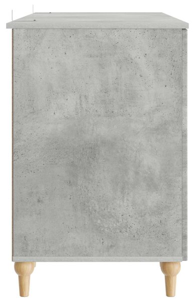 Asztal polcokkal Betonszürke 142,5 x 50 x 75 cm Szerelt Fa