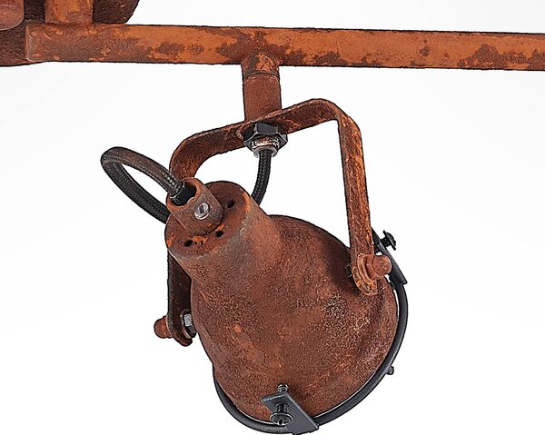 Lindby mennyezeti spot Scabra, 63 cm, rozsdabarna, 4 lámpás, fém, dimmelhető, Barna / rozsda, Nappali / Étkező, fém, Indusztriális dizájn